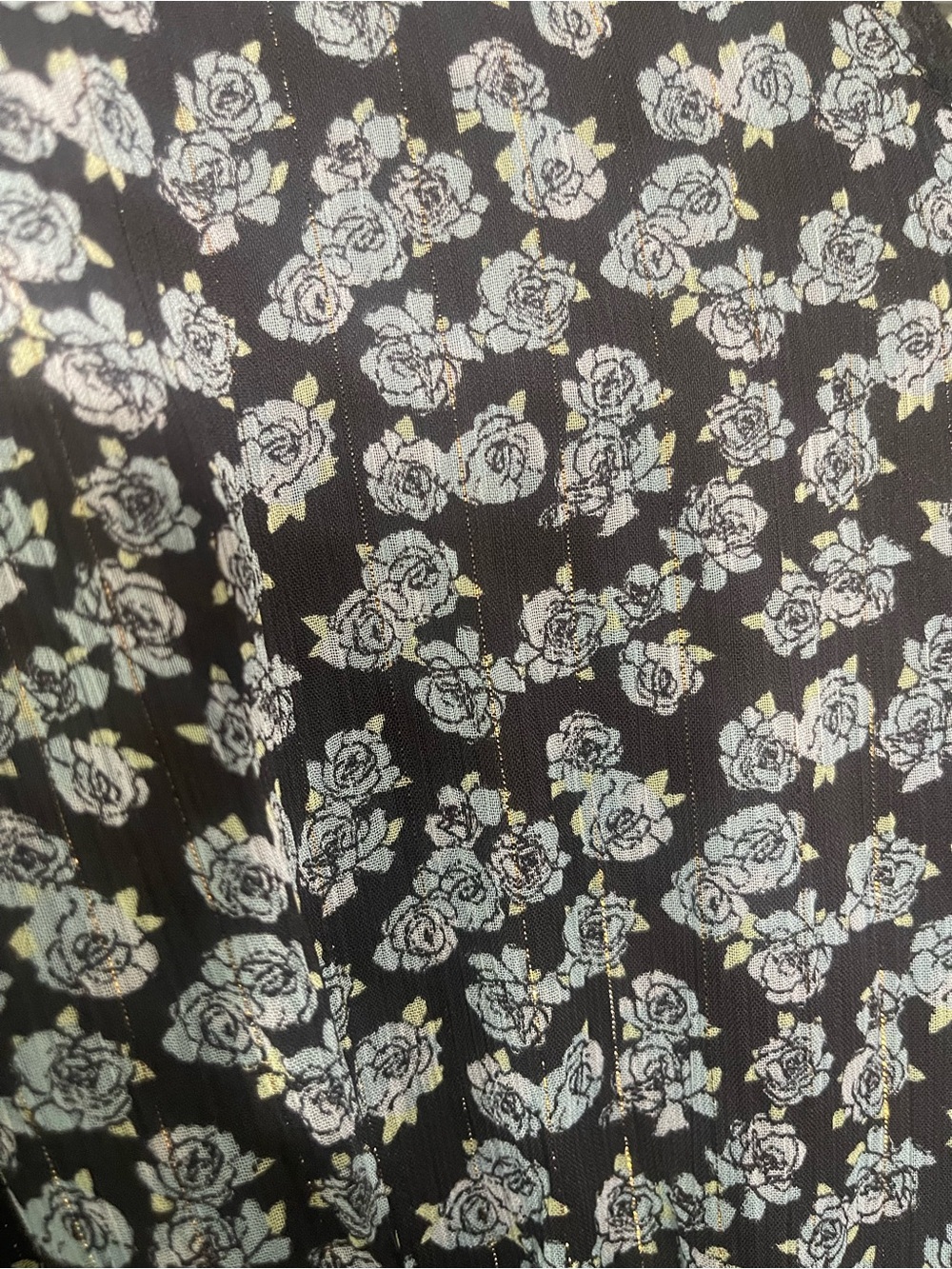 Torrid Mini Lurex Chiffon Tiered Dress Floral Painted Roses Black Plus 3 /3X - Picture 5 of 9